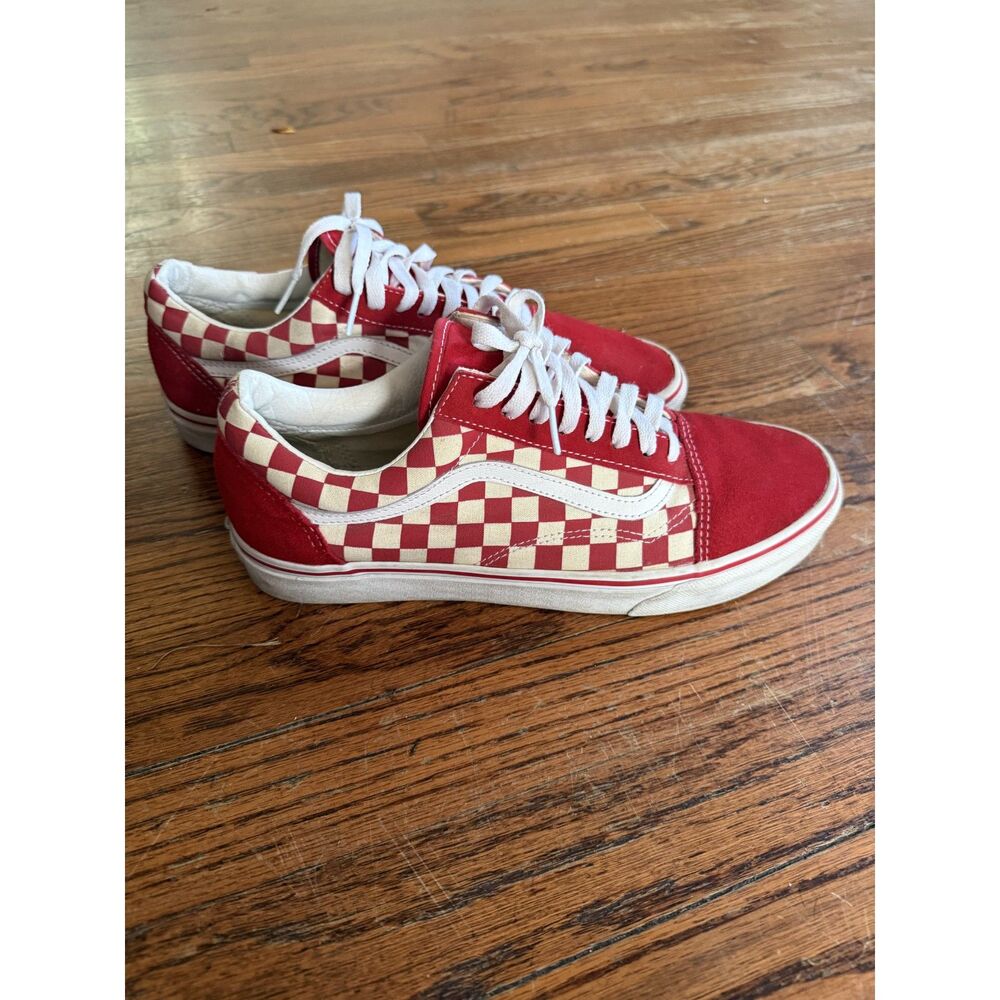 Vans Old Skool Red White Checkered Low Top Size Mens 11